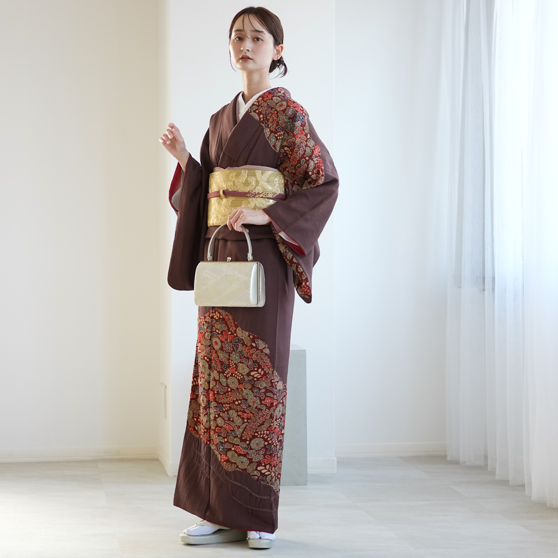 辻ヶ花 訪問着 正絹 着物 フルセット可 入学式　卒業式 七五三 礼装 レンタル 訪問着 おしゃれ フルセット 結婚式 卒業式 入学式