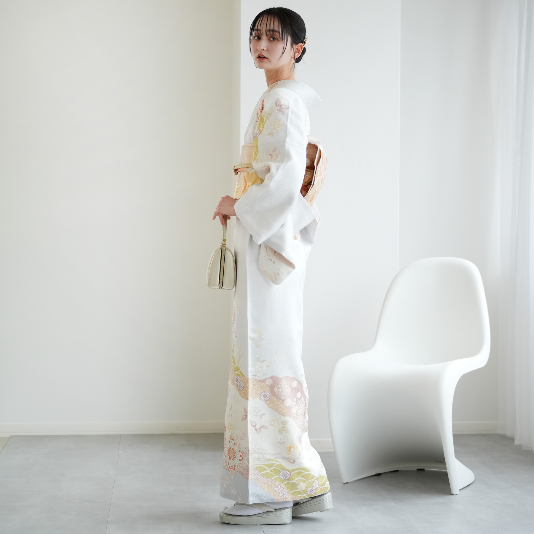訪問着 レンタル おしゃれ 20点フルセット 雪色に唐花文 結婚式 卒業式