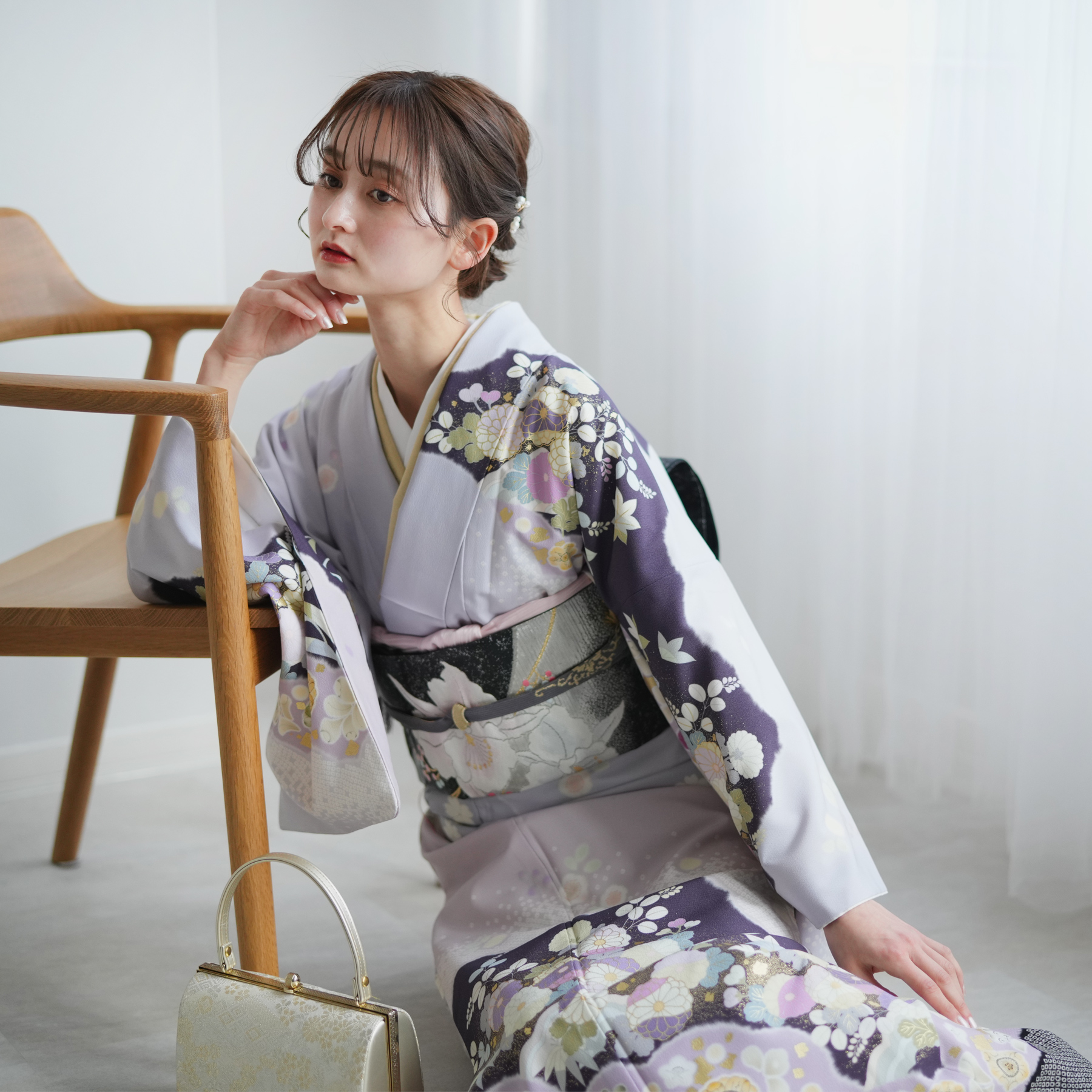 訪問着 レンタル おしゃれ 20点セット JAPAN STYLE 着物 花