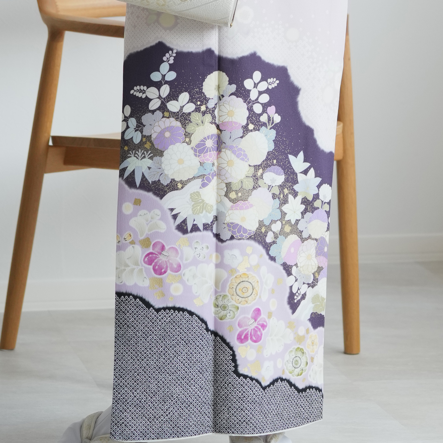 訪問着 レンタル おしゃれ 20点セット JAPAN STYLE 着物 花 卒業式 卒