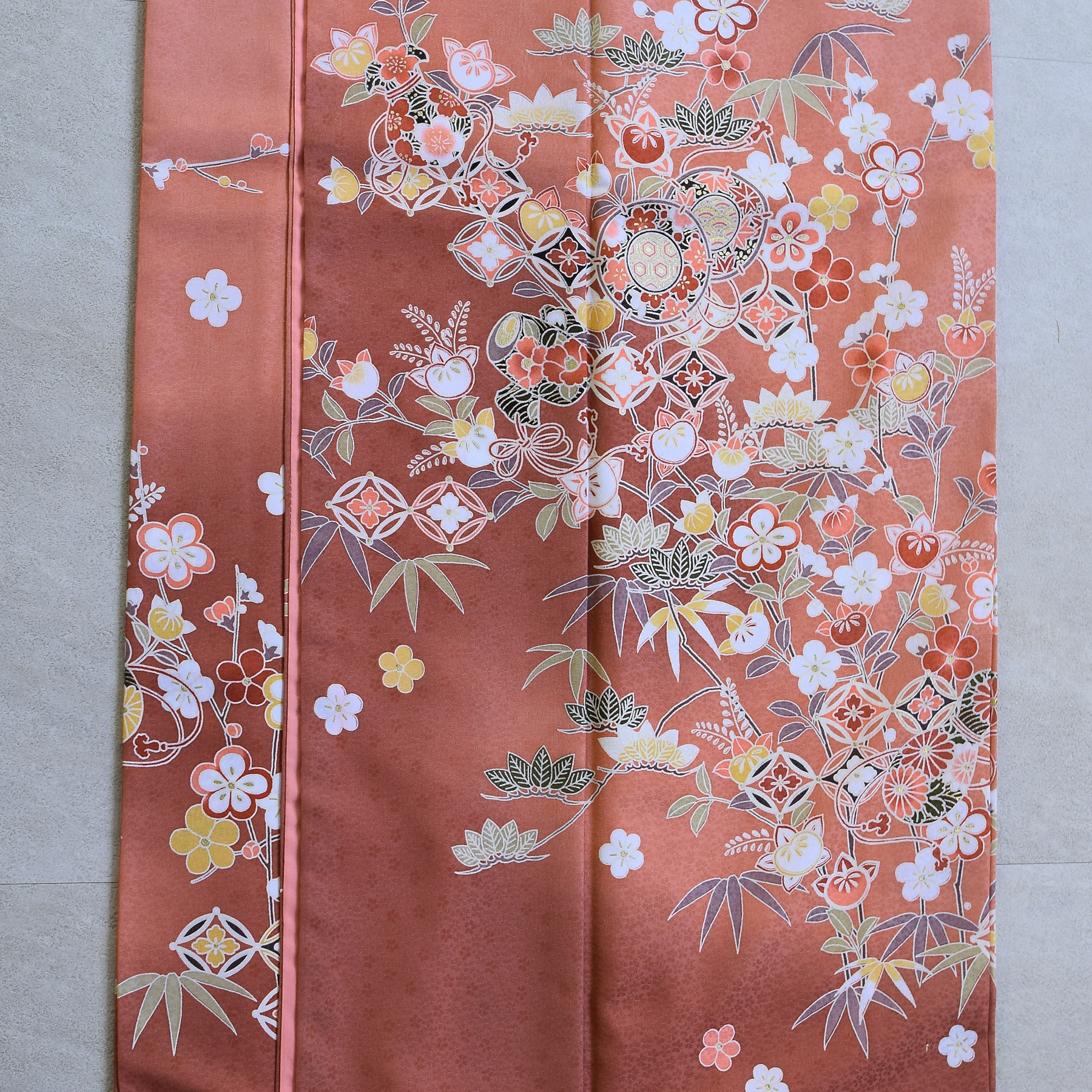 訪問着 レンタル おしゃれ 20点フルセット コーラルピンクにはんなり