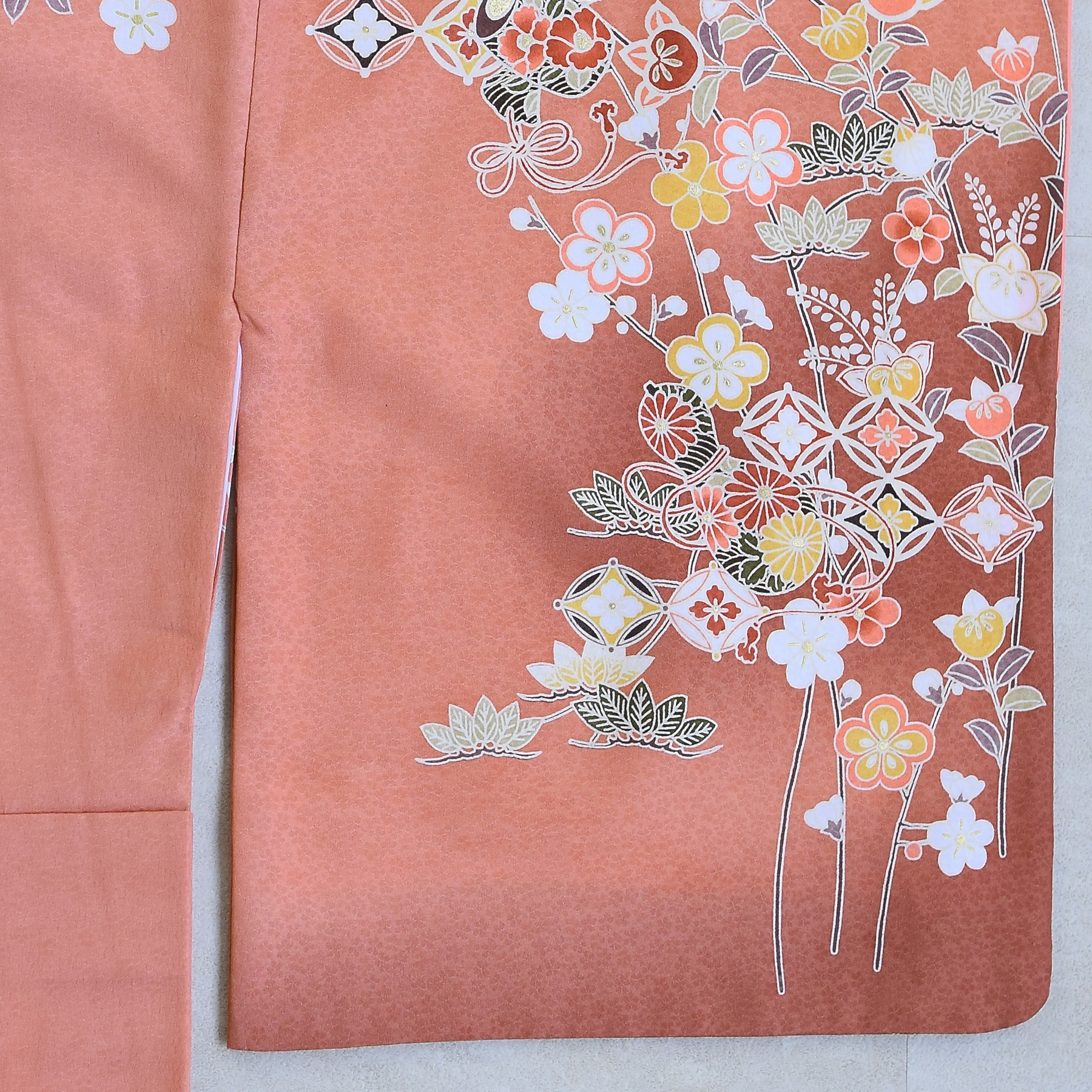 訪問着 レンタル おしゃれ 20点フルセット コーラルピンクにはんなり