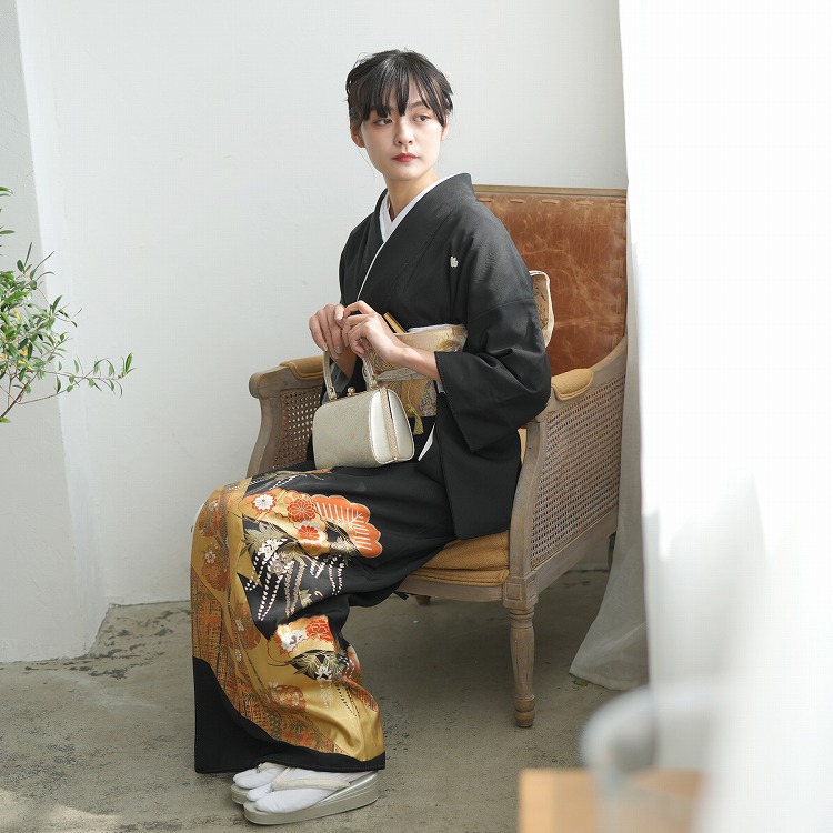 黒留袖 レンタル 50代 留袖 フルセット 着物 松文 華やか フォーマル