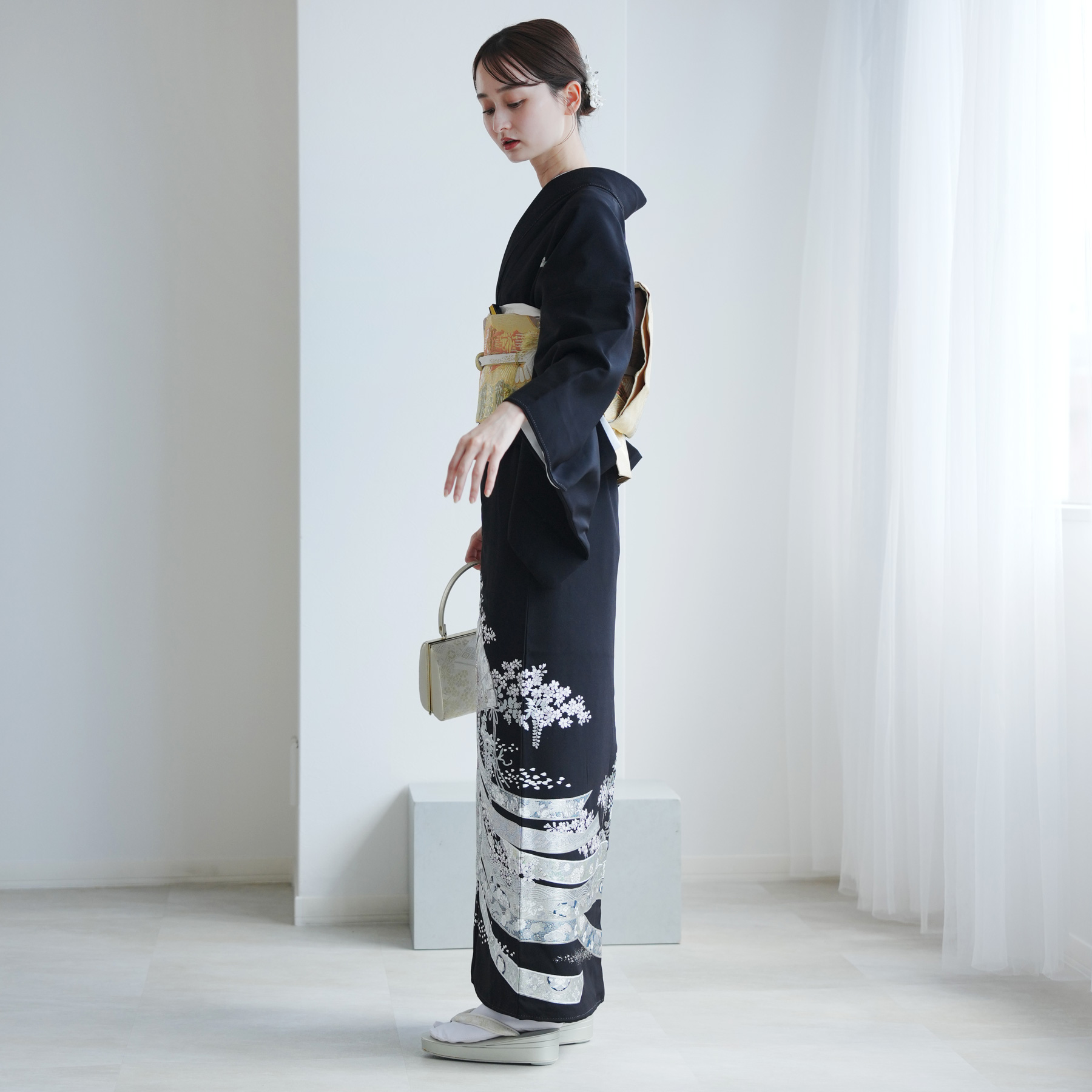 YUMI KATSURA（ユミカツラ） レンタル 黒留袖 桂由美 フルセット 銀の