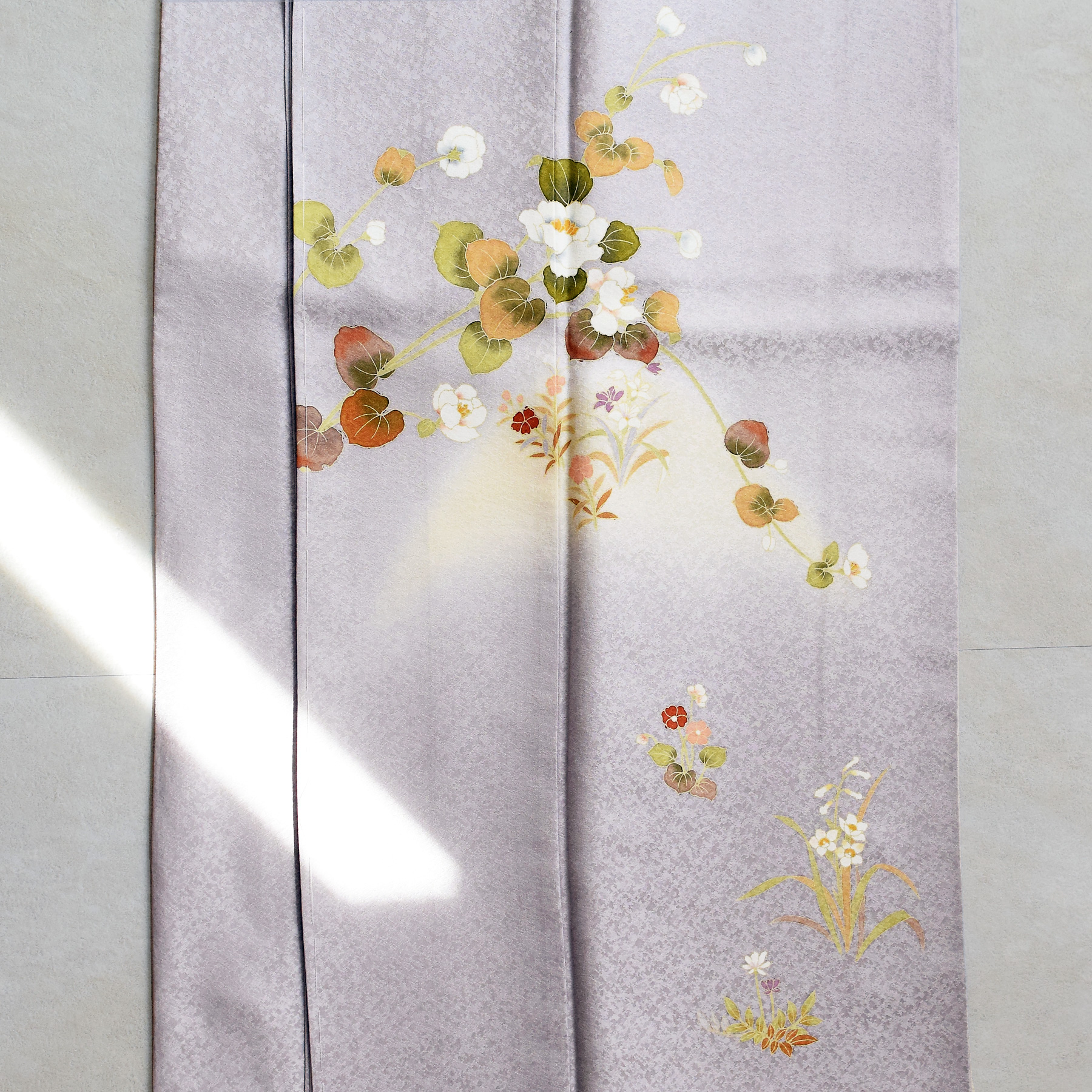 レンタル 附下訪問着 20点フルセット 藤色にはんなり古典花 付け下げ