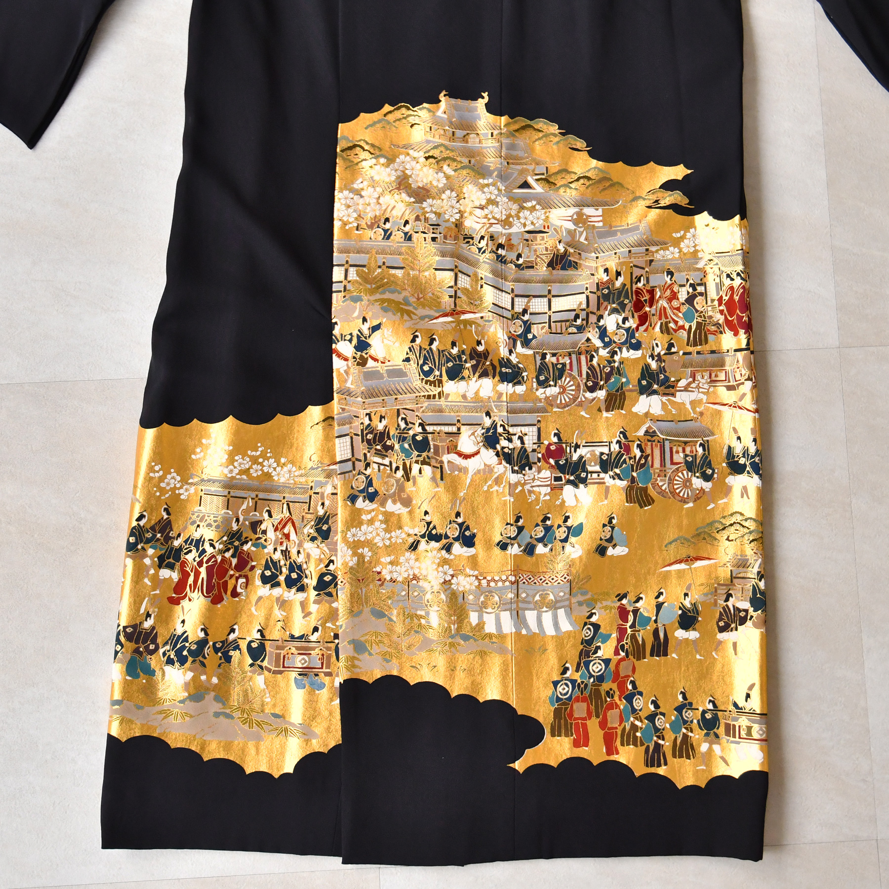 レンタル ドレス 単品 15号 金彩絵巻 ワンピース レディース