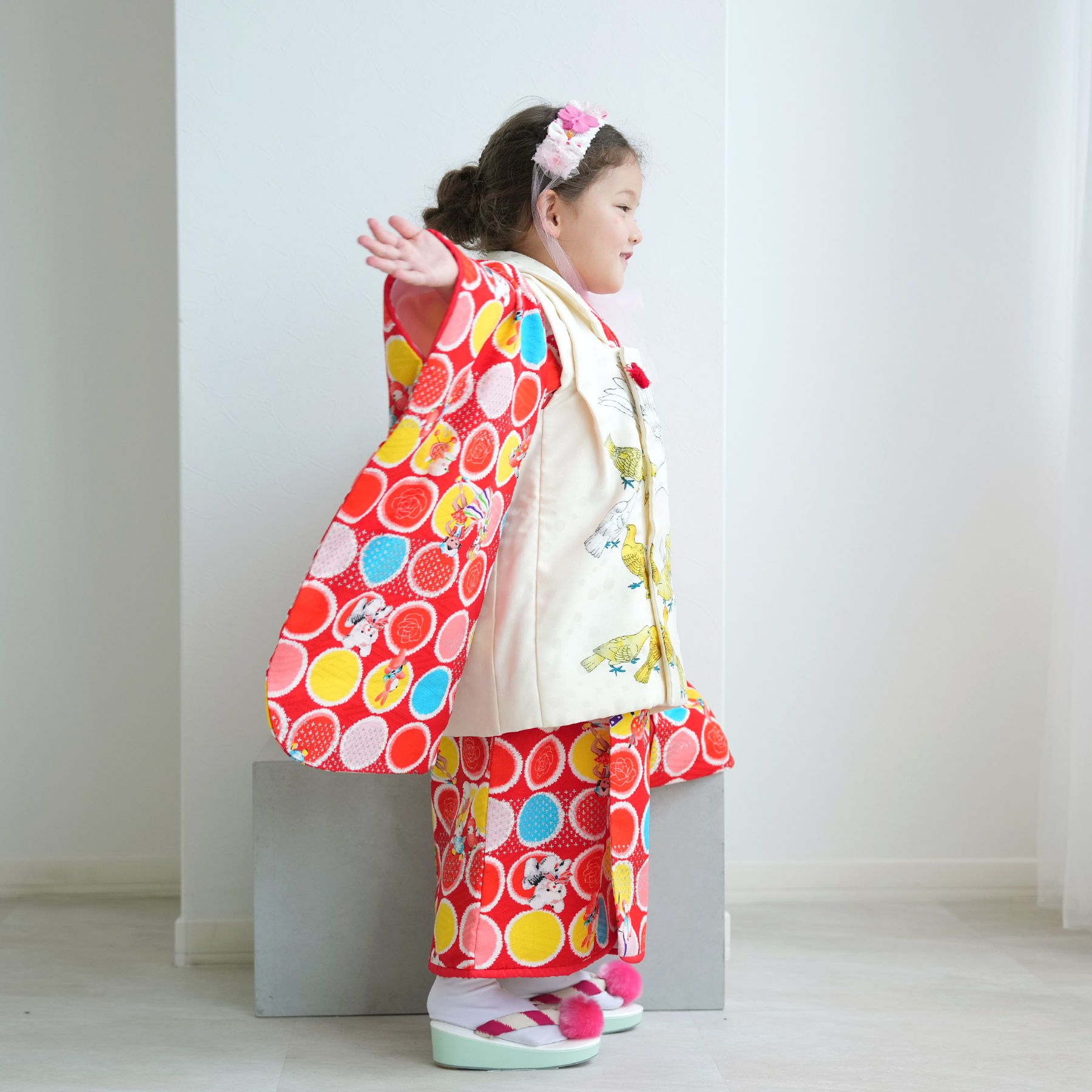 レンタル 七五三 3歳 女の子 フルセット モダンアンテナ 古典柄 レトロ