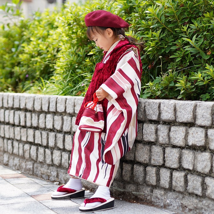 レンタル 七五三 3歳 女の子 フルセット ひよこ商店 レトロ モダン