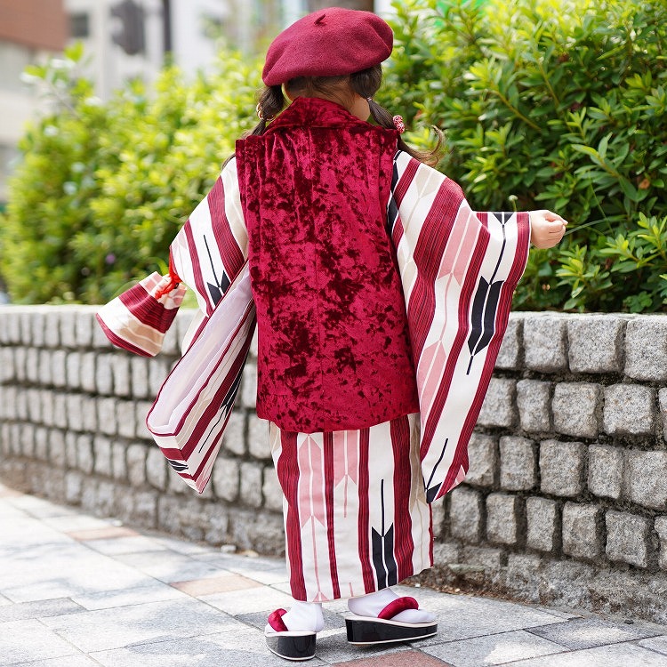 レンタル 七五三 3歳 女の子 フルセット ひよこ商店 レトロ モダン