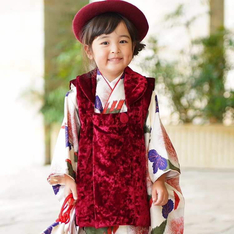 レンタル 七五三 3歳 女の子 フルセット ひよこ商店 レトロ モダン 菊