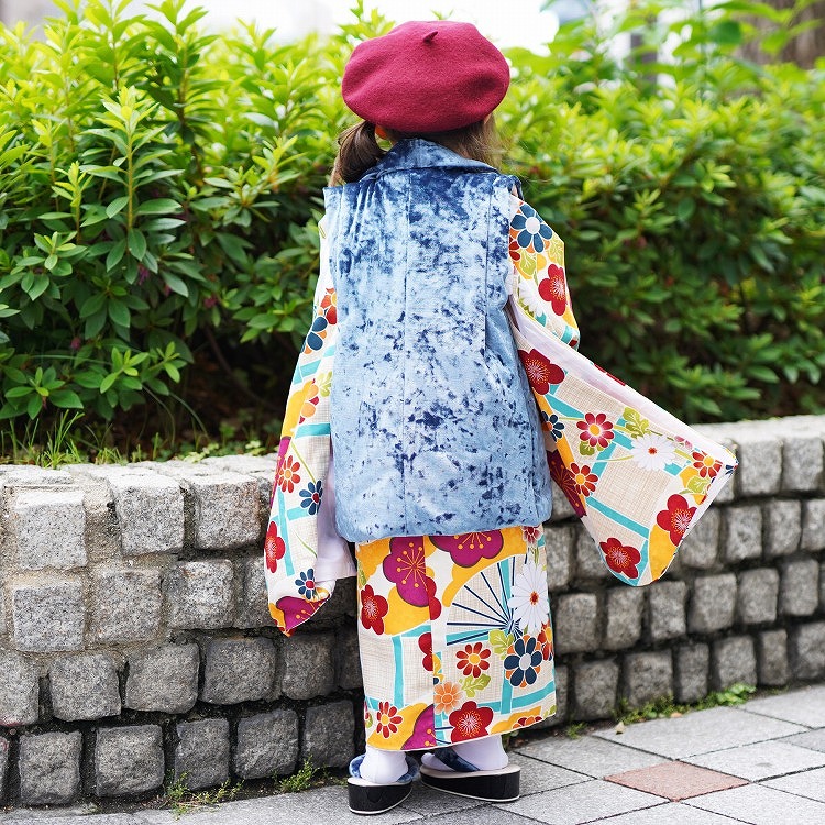 レンタル 七五三 3歳 女の子 フルセット ひよこ商店 レトロ モダン 梅
