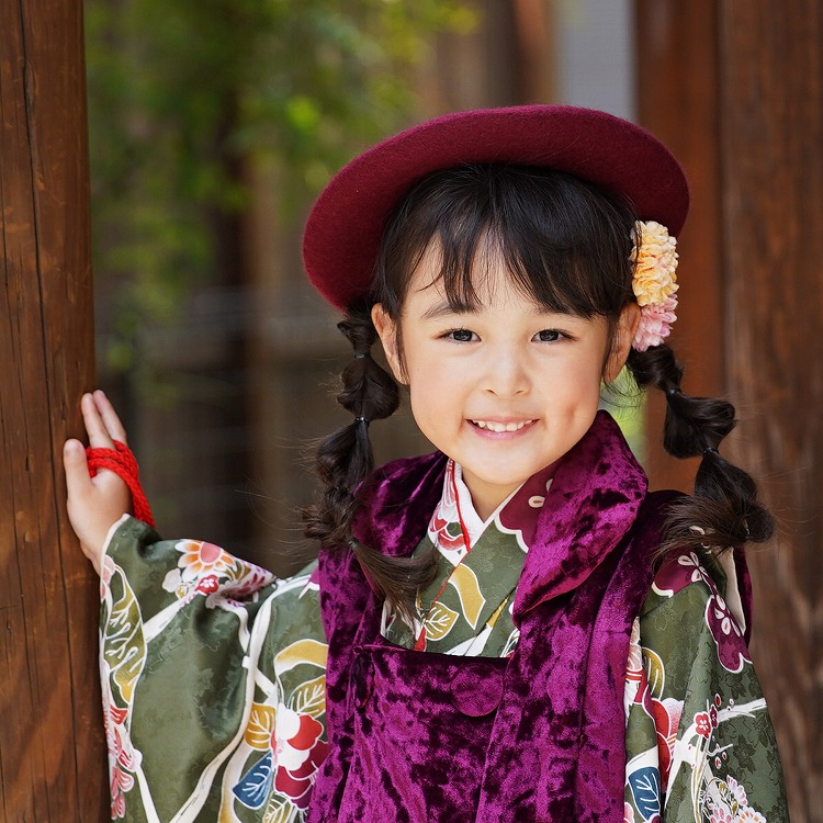 レンタル 七五三 3歳 女の子 フルセット ひよこ商店 レトロ