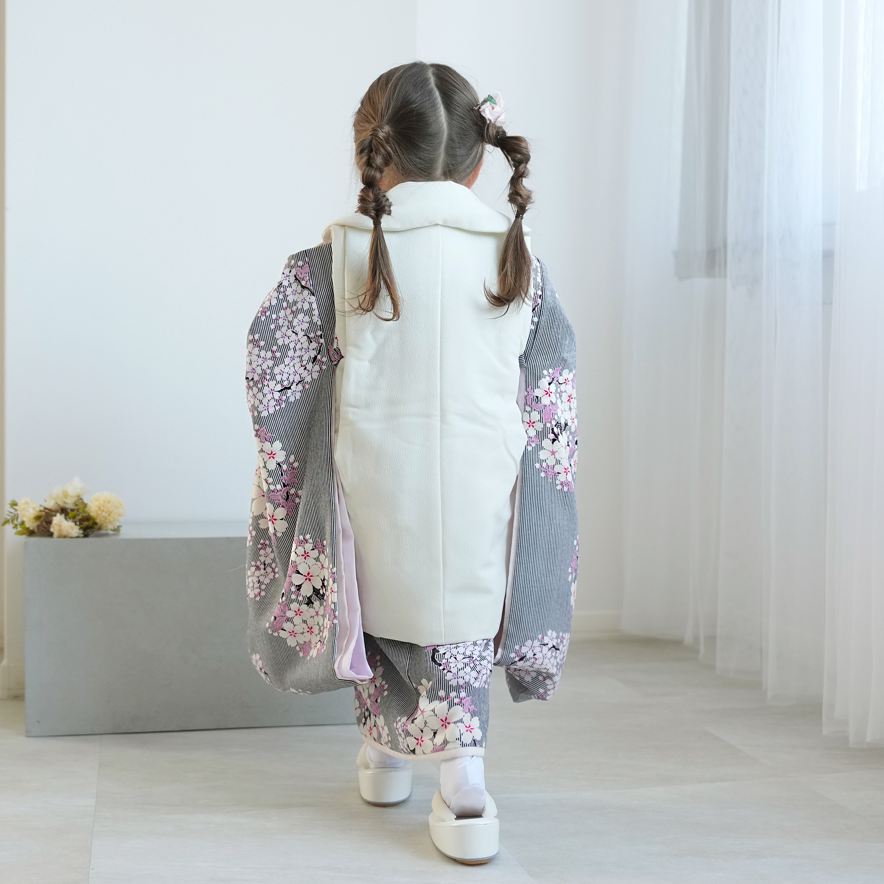 レンタル 七五三 3歳 女の子 フルセット NATURAL BEAUTY レトロ 花柄
