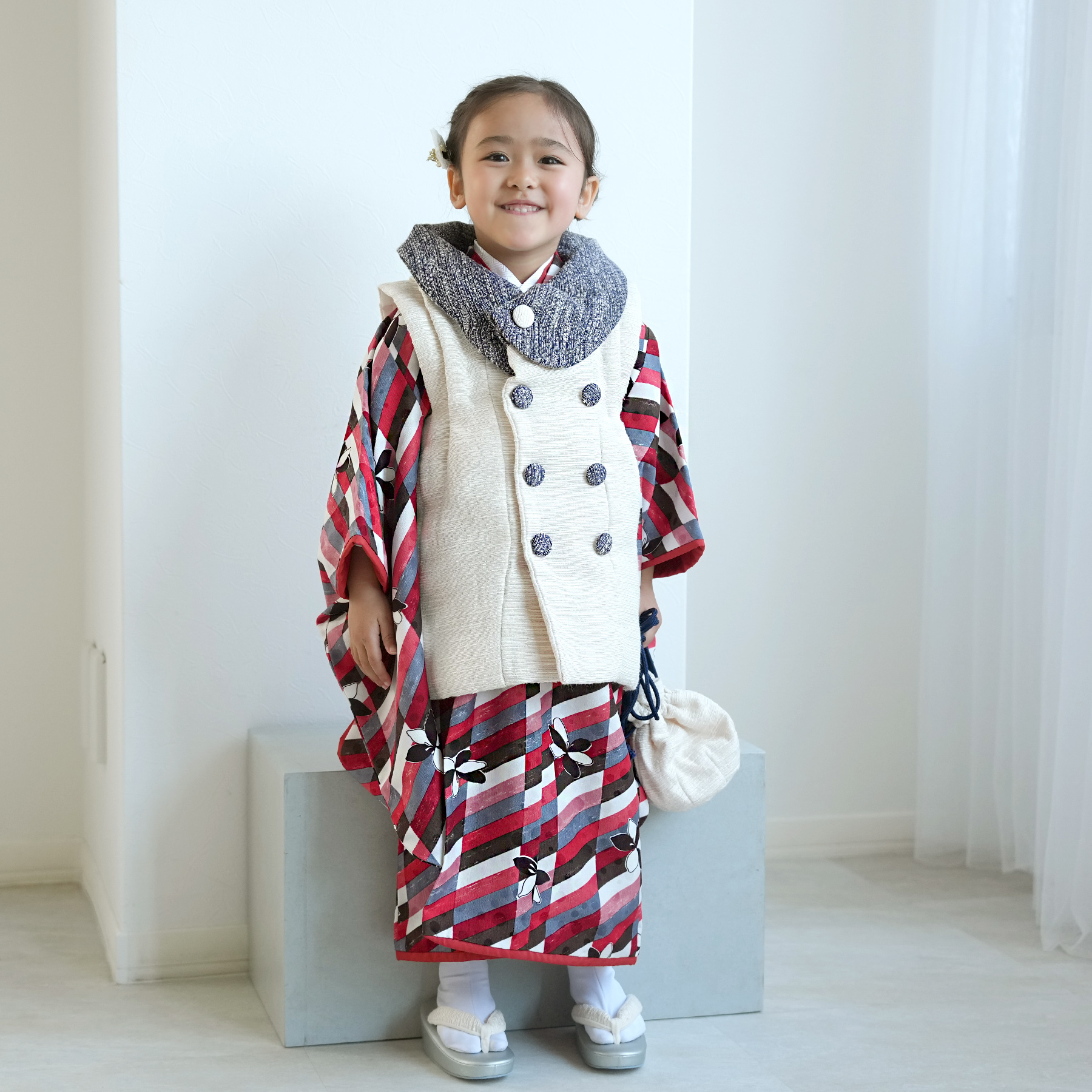 レンタル 七五三 3歳 女の子 フルセット モダンアンテナ レトロ モダン