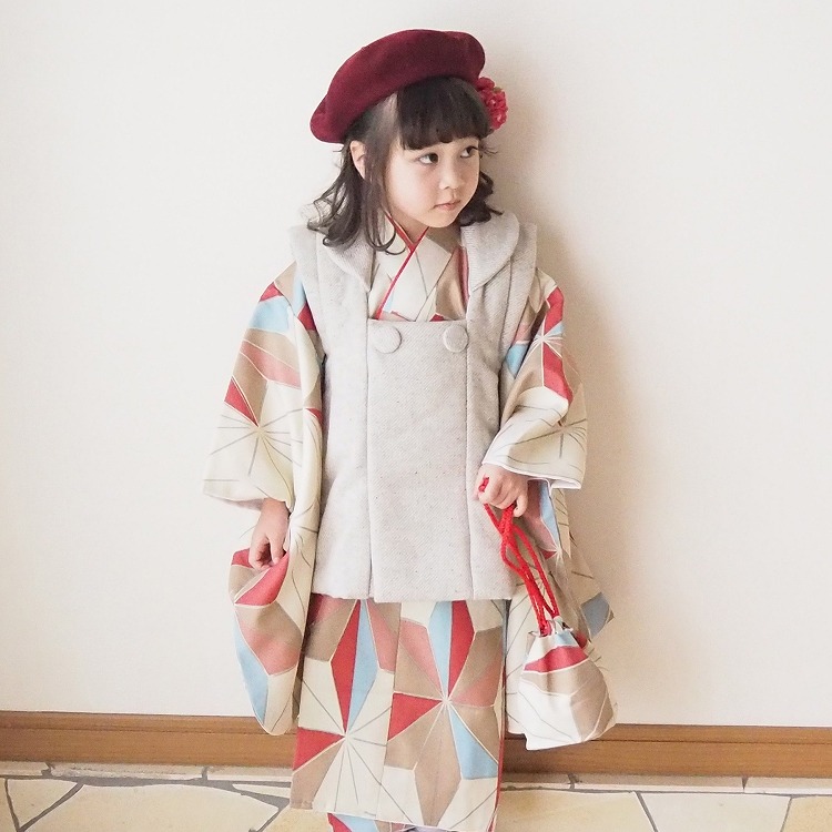 レンタル 七五三 3歳 女の子 フルセット ひよこ商店 古典柄 レトロ