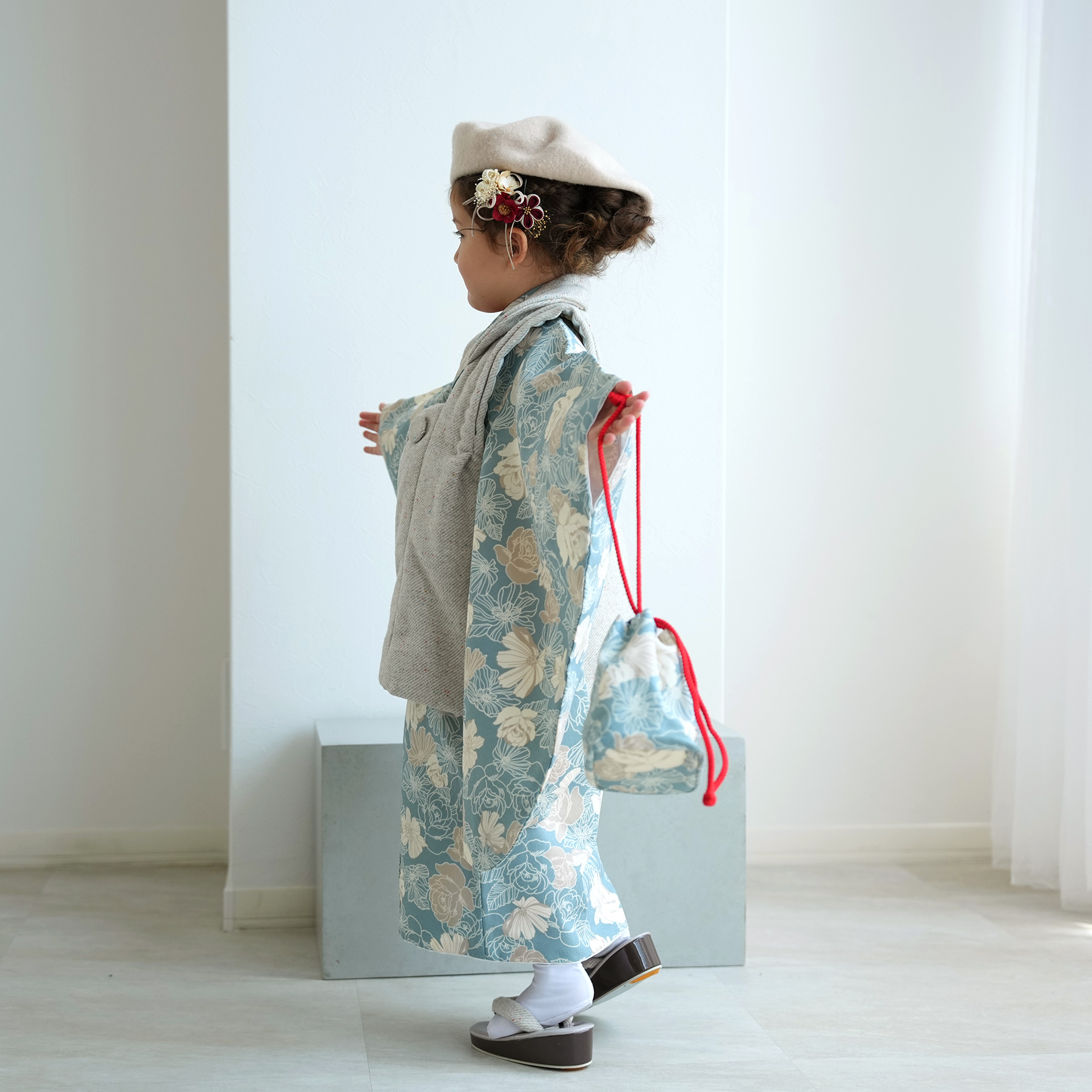 レンタル 七五三 3歳 女の子 フルセット ひよこ商店 古典柄 レトロ