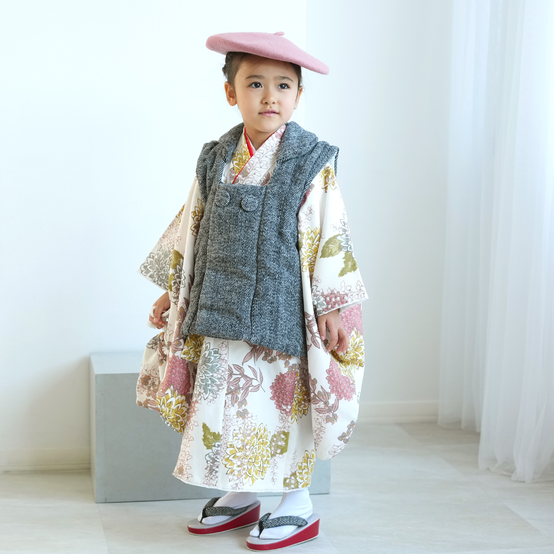 キッズ服女の子用(90cm~) 七五三 3歳 被布着物7点セット ひよこ商店