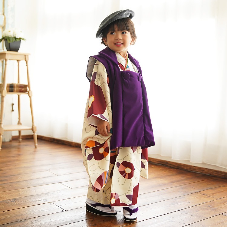 キッズ服(100cm~) か*し様 ひよこ商店 三歳 七五三 8点セット クリーム 紫