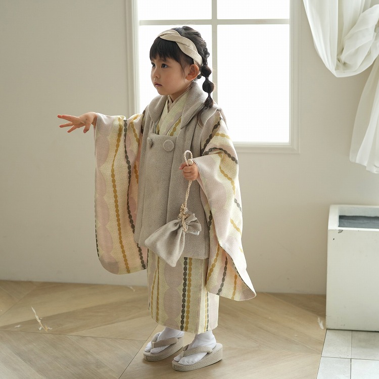 レンタル 七五三 3歳 女の子 フルセット ひよこ商店 古典柄 レトロ