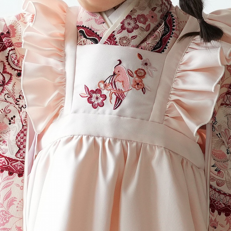 レンタル 七五三 3歳 女の子 フルセット 九重 レトロ モダン 花 ピンク