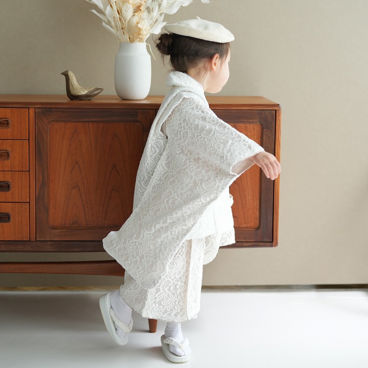 レンタル 七五三 3歳 女の子 フルセット utatane レトロ レース 