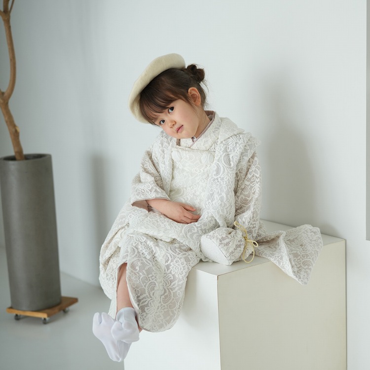 レンタル 七五三 3歳 女の子 フルセット utatane レトロ レース