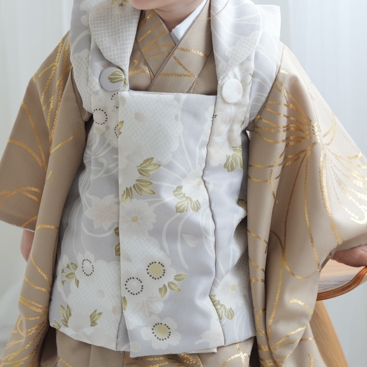 レンタル 七五三 3歳 着物 レトロ 女の子 被布セット ひよこ商店 古典