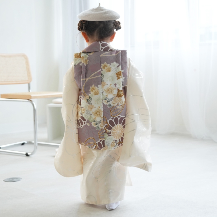 レンタル 七五三 3歳 着物 レトロ 女の子 被布セット ひよこ商店 古典