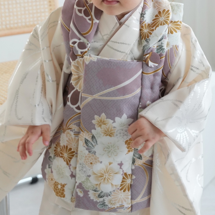 レンタル 七五三 3歳 着物 レトロ 女の子 被布セット ひよこ商店 古典
