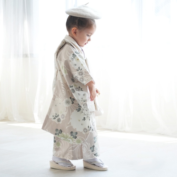 レンタル 七五三 3歳 着物 レトロ 女の子 被布セット ひよこ商店 古典