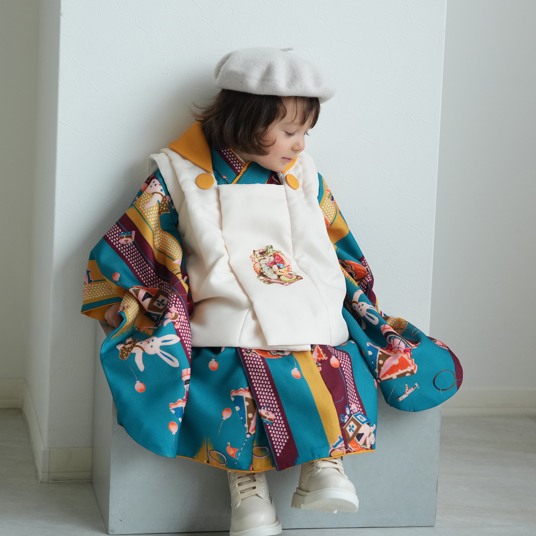 レンタル 七五三 3歳 男の子 女の子 753 被布 6点セット ニコ