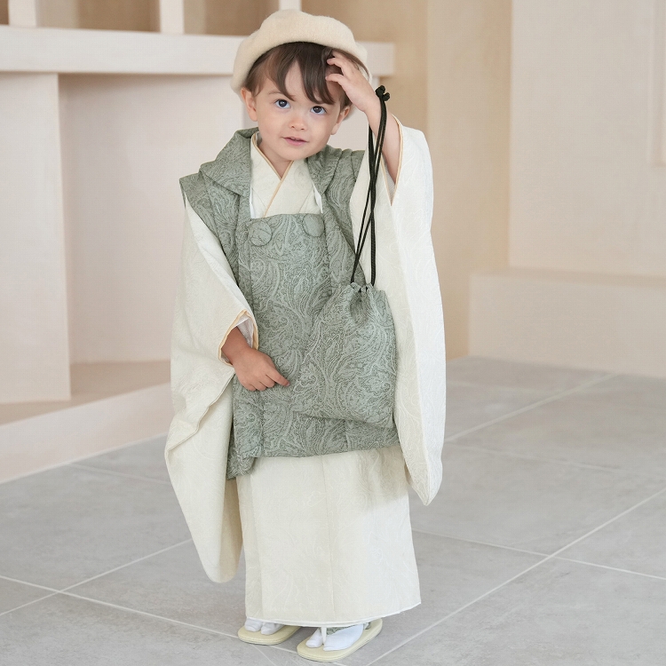 レンタル 七五三 3歳 男の子 七五三セット utatane レトロ ジャガード