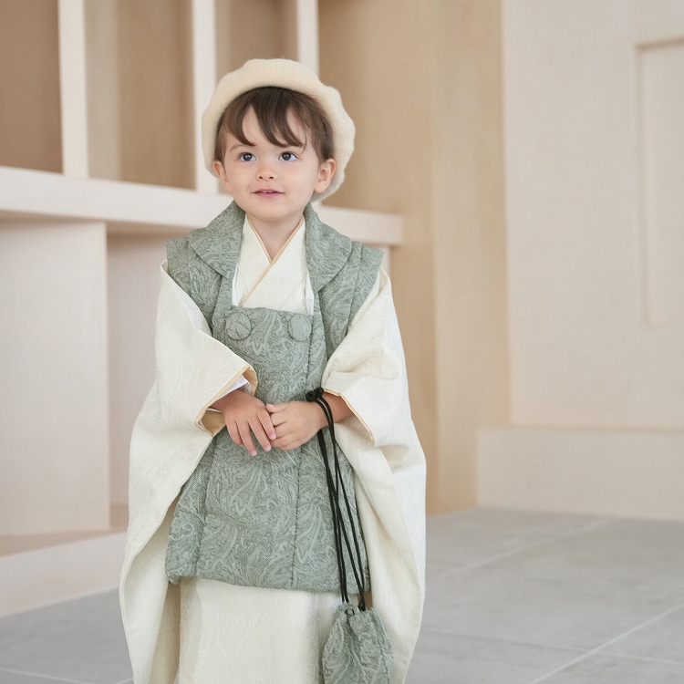 レンタル 七五三 3歳 男の子 七五三セット utatane レトロ ジャガード