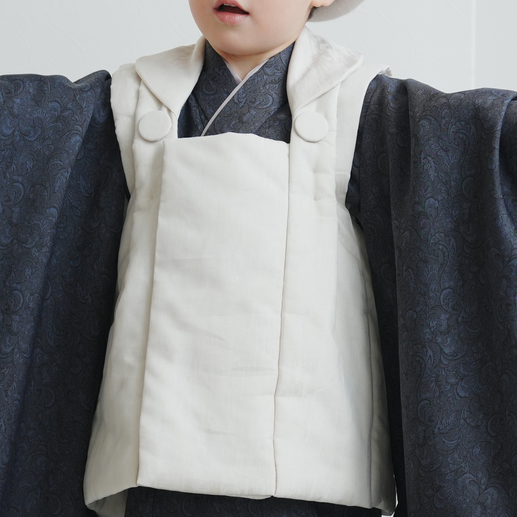 レンタル 七五三 3歳 男の子 ひよこ商店 ベレー帽 被布フルセット 象牙
