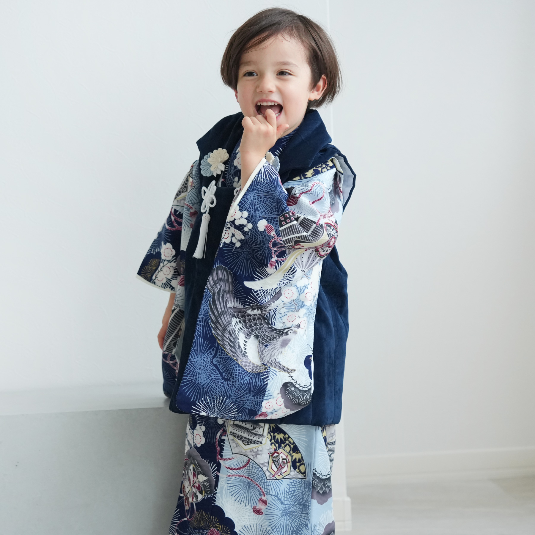 レンタル 七五三 3歳 男の子 華徒然 七五三セット 被布セット 松に鷹