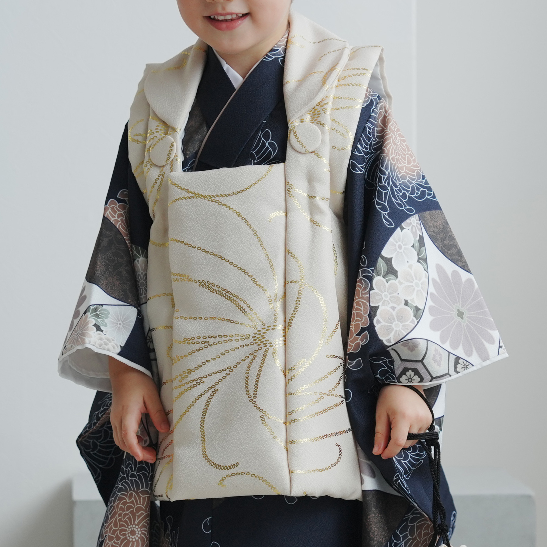 レンタル 七五三 3歳 男の子 ひよこ商店 ベレー帽 被布フルセット 