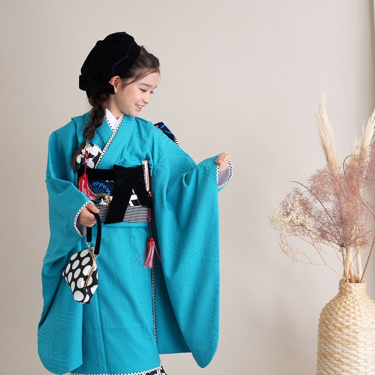 レンタル 七五三 7歳 セット JAPAN STYLE レトロモダン系 水玉