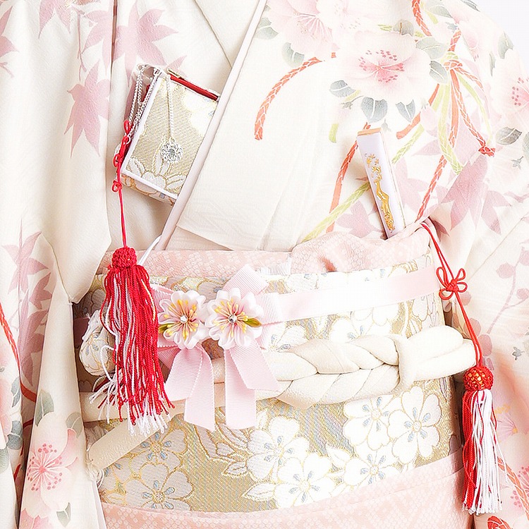 レンタル 七五三 着物 7歳 セット 華徒然 レトロ モダン 花 ピンク系