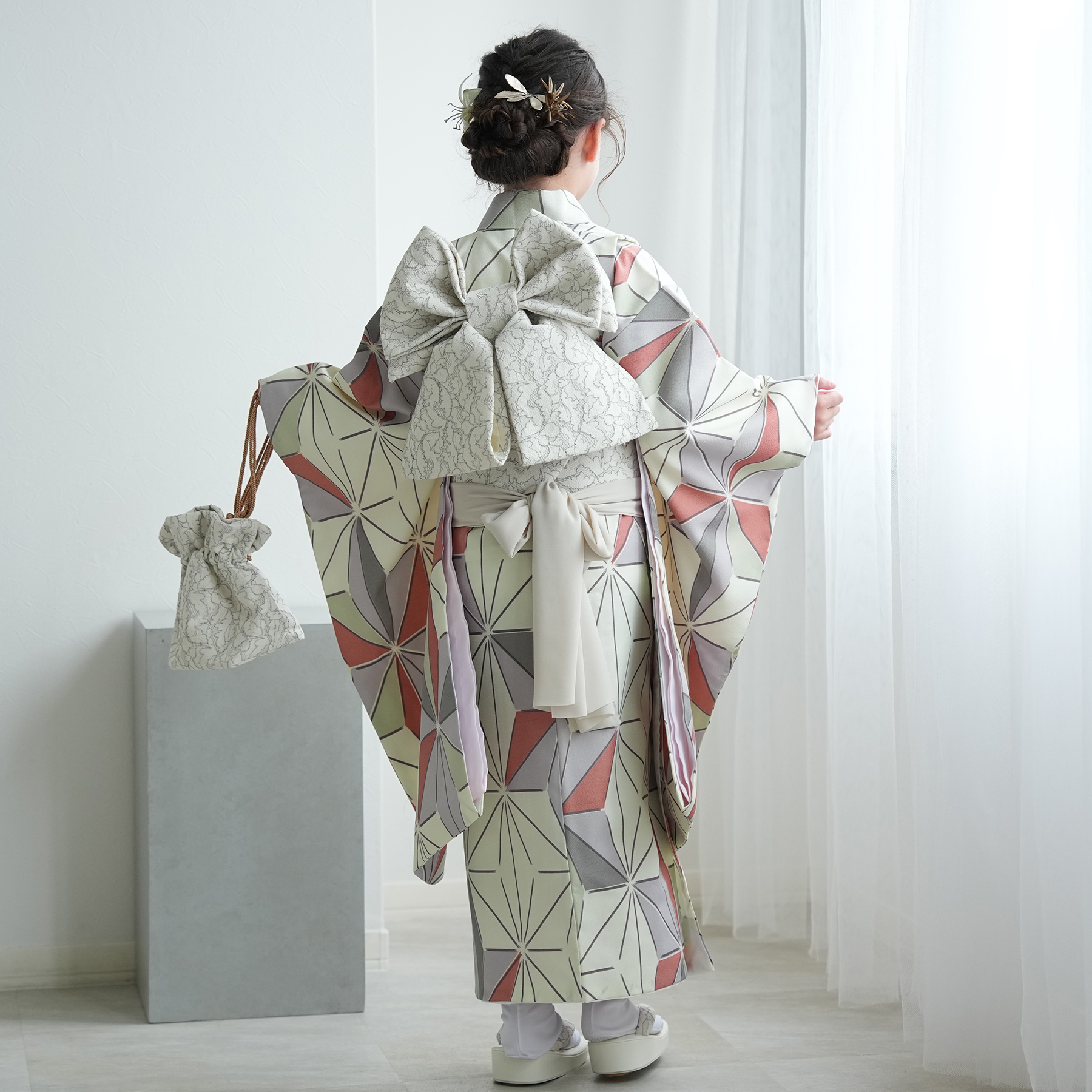 レンタル 七五三 着物 7歳 セット ひよこ商店 古典柄 レトロ