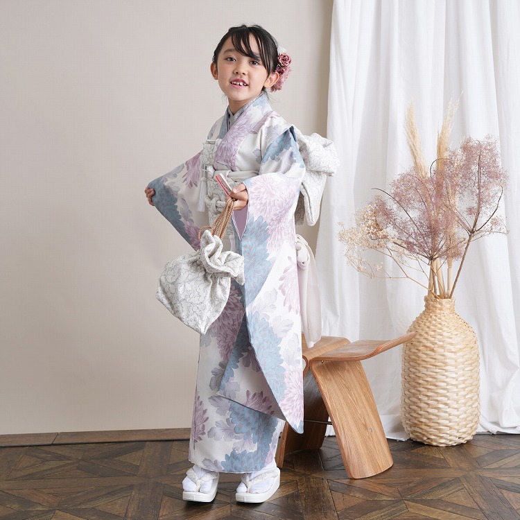 七五三着物  6点セット  ひよこ商店  レトロ  3歳 レンタル 七五三 3歳 着物 レトロ 女の子 被布セット ひよこ商店