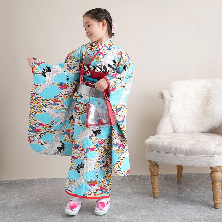 レンタル 七五三 着物 7歳 セット モダンアンテナ 古典柄 レトロ