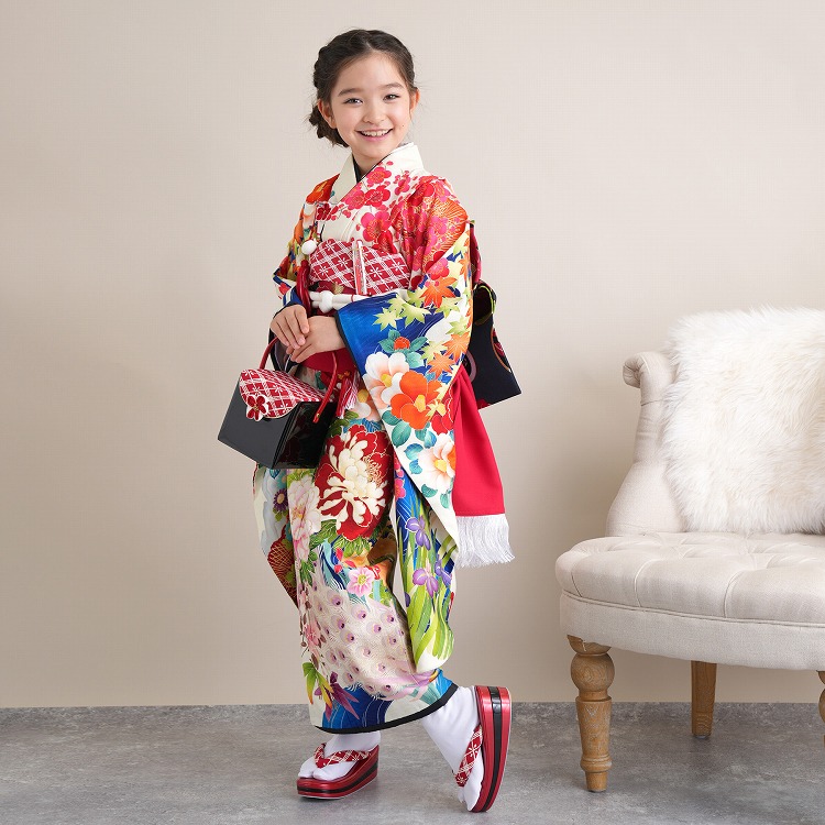 レンタル 七五三 着物 7歳 セット 九重×中村里砂 古典柄 レトロ