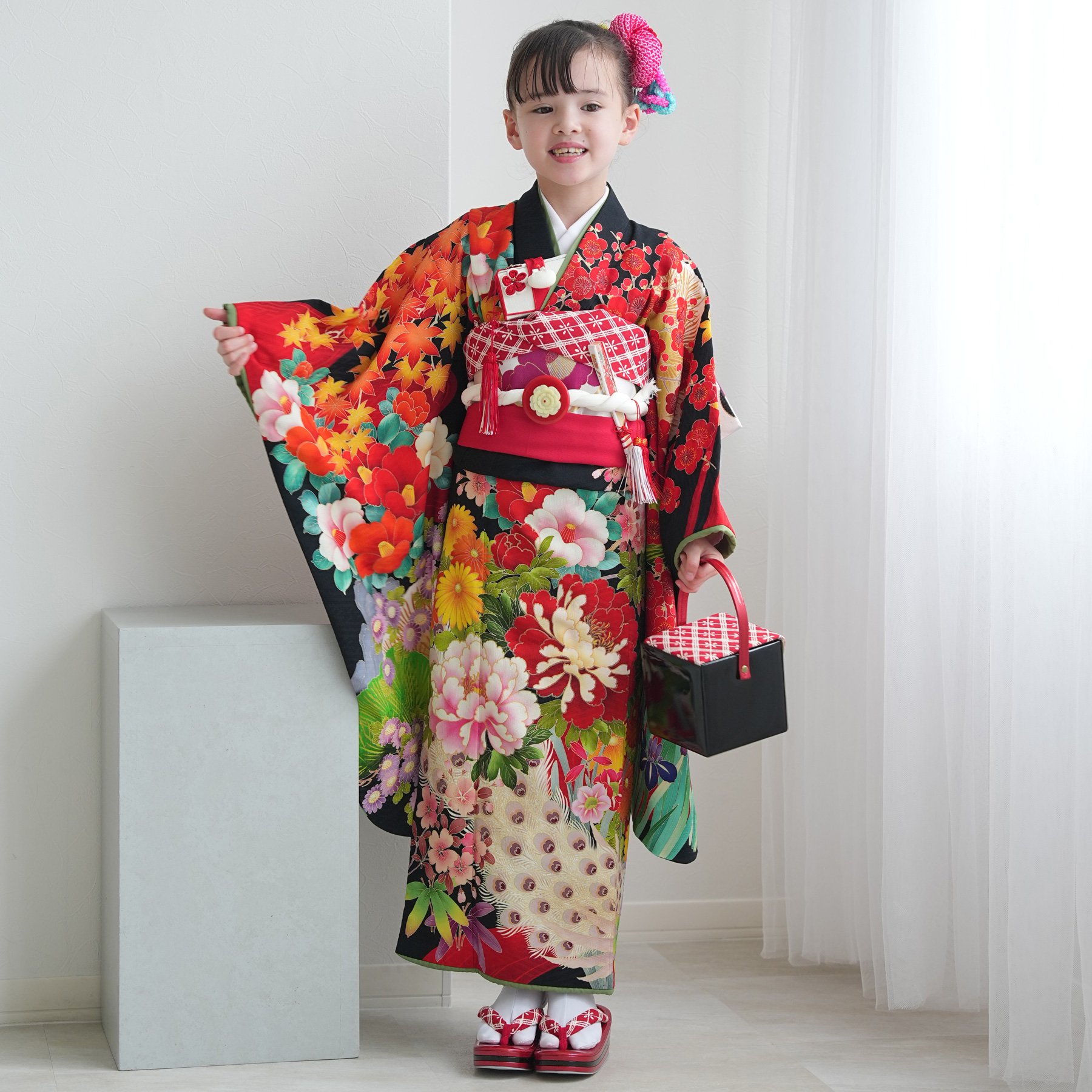 レンタル 七五三 着物 7歳 セット 九重×中村里砂 古典柄 レトロ