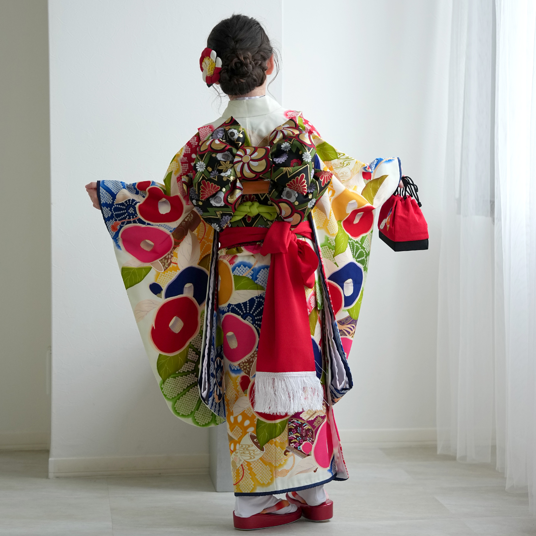 七五三7歳様　レトロ柄 レンタル 七五三 着物 7歳 セット 芸艸堂 UNSODO 古典柄 レトロ