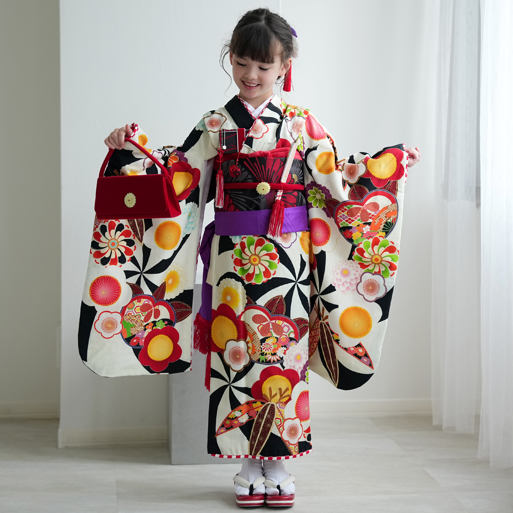 レンタル 七五三 着物 7歳 セット 瀬戸大也×JAPAN STYLE 古典柄 レトロ