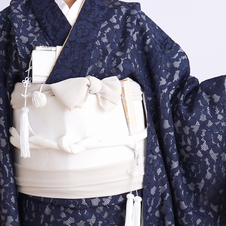 レンタル 七五三 着物 7歳 女の子 utatane レトロ レース 紺系