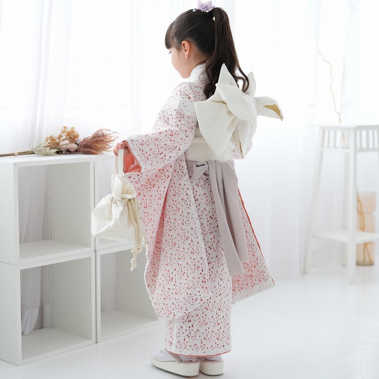 レンタル 七五三 着物 7歳 女の子 振袖 四つ身 utatane レトロ レース