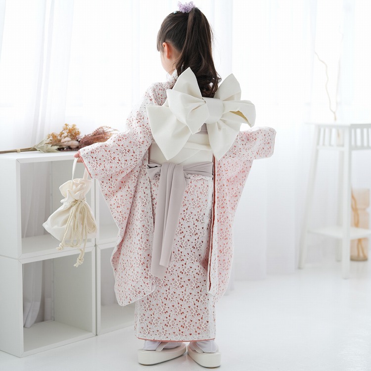レンタル 七五三 着物 7歳 女の子 振袖 四つ身 utatane レトロ レース