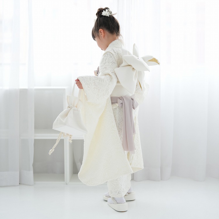 レンタル 七五三 着物 7歳 女の子 utatane レトロ レース 白系