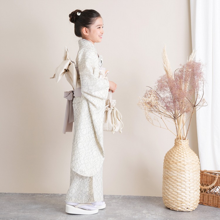 （レンタルでも¥37000のお品）utatane 七五三 ３歳　着物 レンタル 七五三 着物 7歳 女の子 utatane レトロ レース 黄系